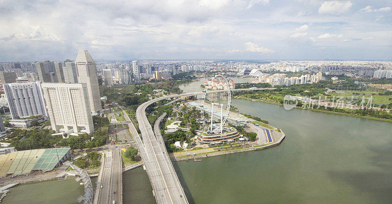 新加坡滨海湾地区鸟瞰图