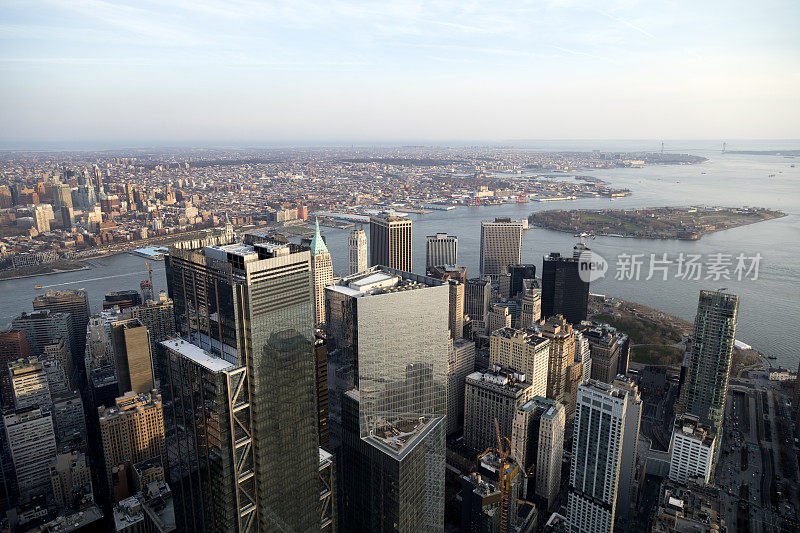 曼哈顿下城景观，纽约市，鸟瞰图