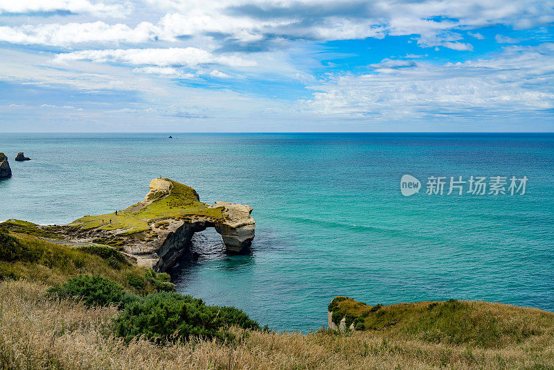 隧道海滩在新西兰南岛，达尼丁，新西兰