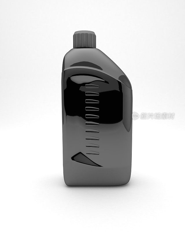 黑色塑料瓶孤立在白色塑料瓶上