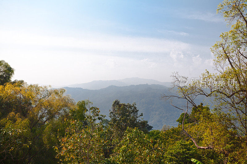 清莱省的风景和森林全景