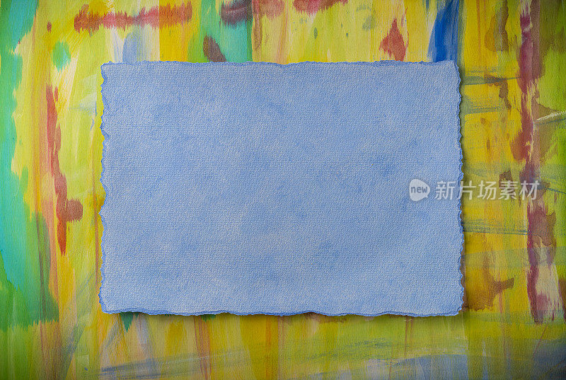 抽象生动的背景画在生动的色彩和水彩蓝色复制空间