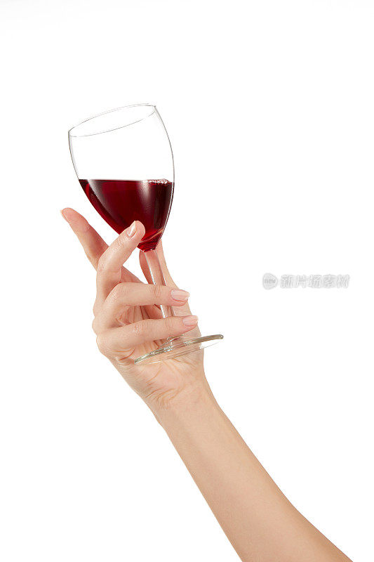 一杯红酒在女性手中