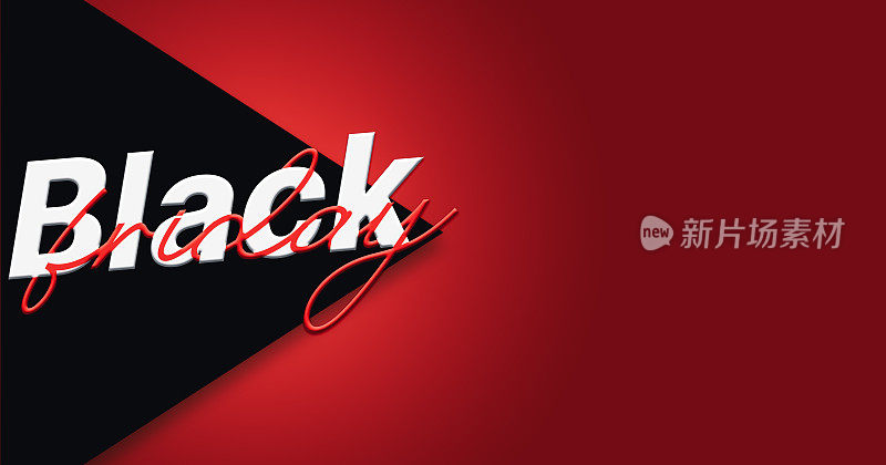 黑色星期五文字促销和复制空间的红色标题横幅。
