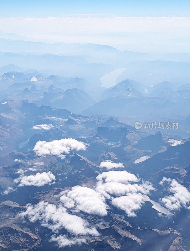 冰川县鸟瞰图，蒙大拿，美国