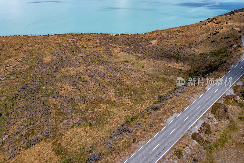 普卡基湖和南阿尔卑斯山，库克山路，本奥豪，新西兰80号州公路