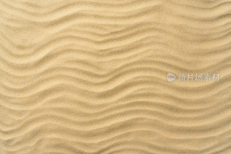 波浪图案在金色沙滩沙滩背景