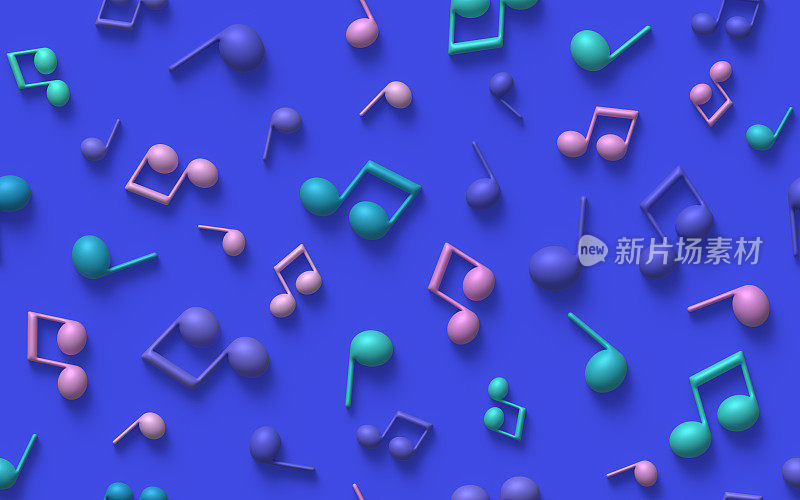 音乐笔记抽象3D背景