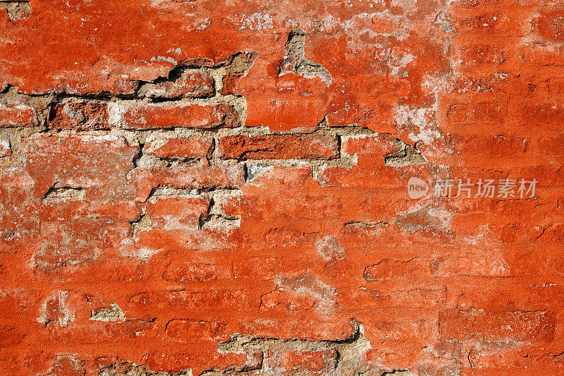 损坏的红砖墙