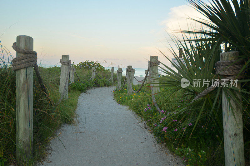 海滩上散步