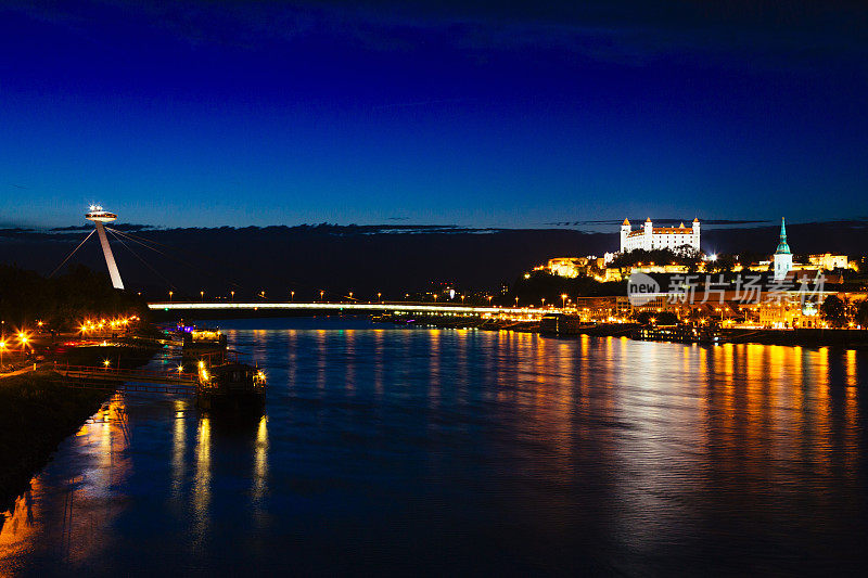 欧洲，斯洛伐克，多瑙河上的布拉迪斯拉发城堡