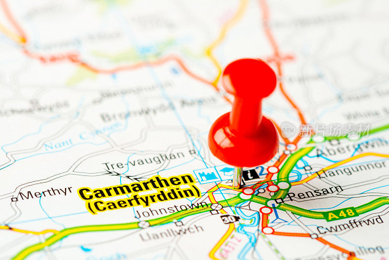 英国首都城市地图系列:Carmarthen