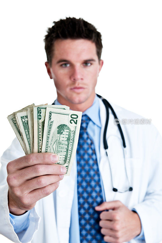 持有金钱的医生，选择性地专注于现金