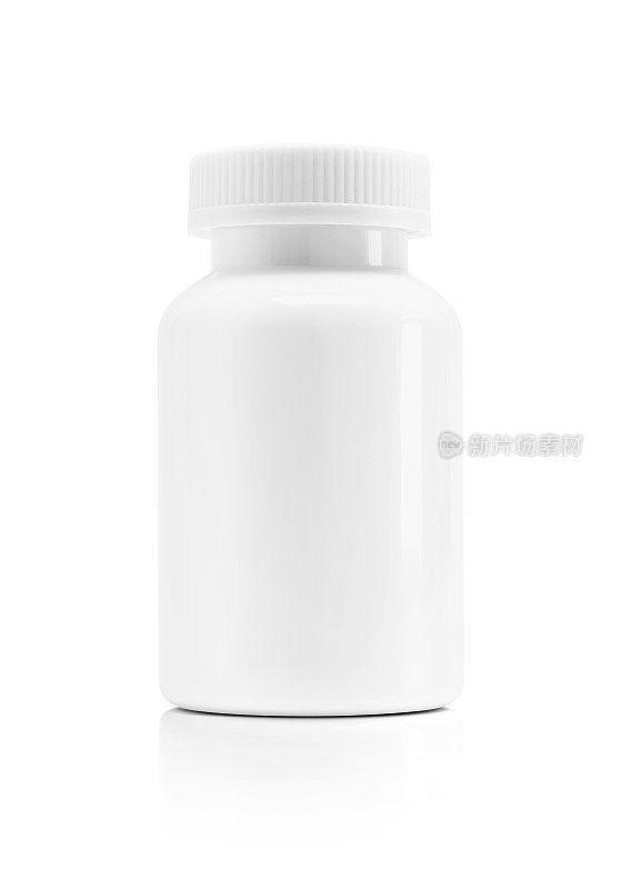 空白包装白色塑料瓶补充产品隔离在白色背景