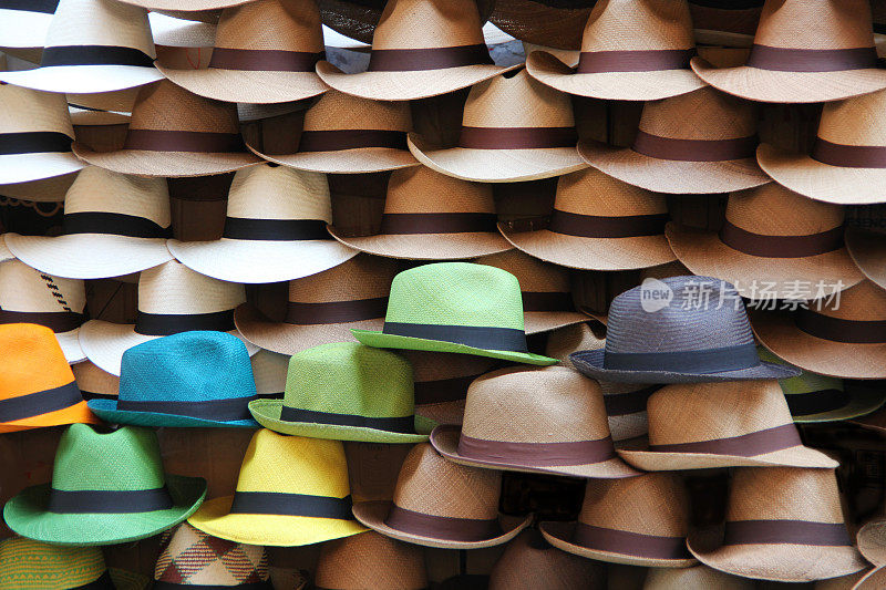 精选巴拿马帽子，卡塔赫纳，哥伦比亚，拉丁美洲。