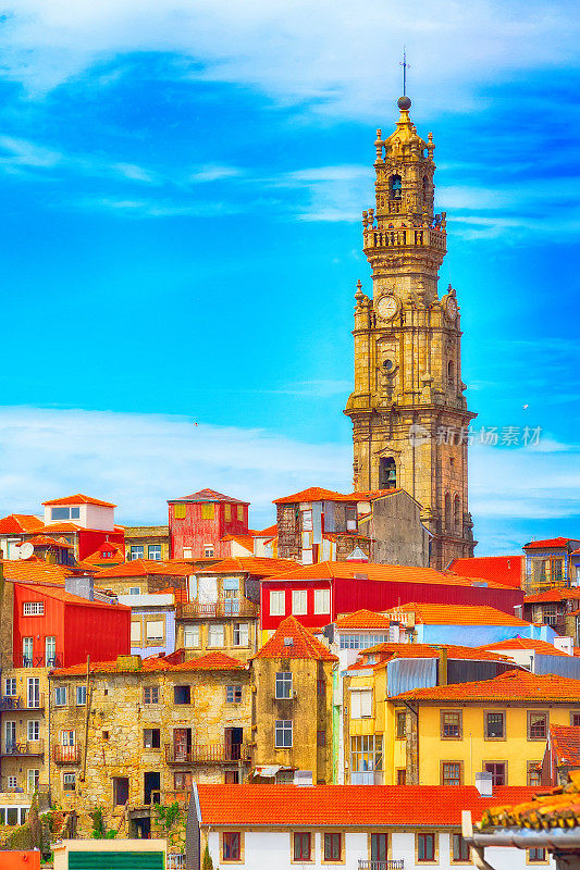 波尔图，葡萄牙老城区空中轮廓线