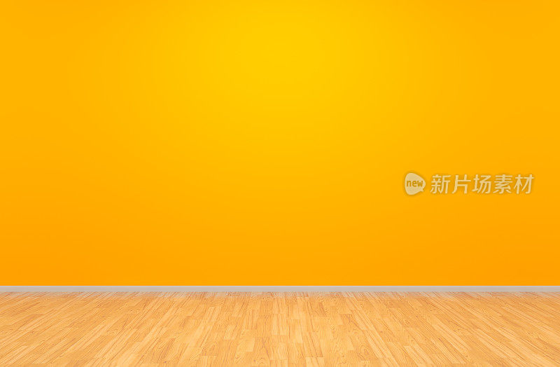 黄色空白的墙壁的一个房间