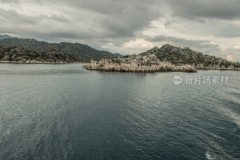 西梅纳古城-沉没在科科娃岛，地中海土耳其