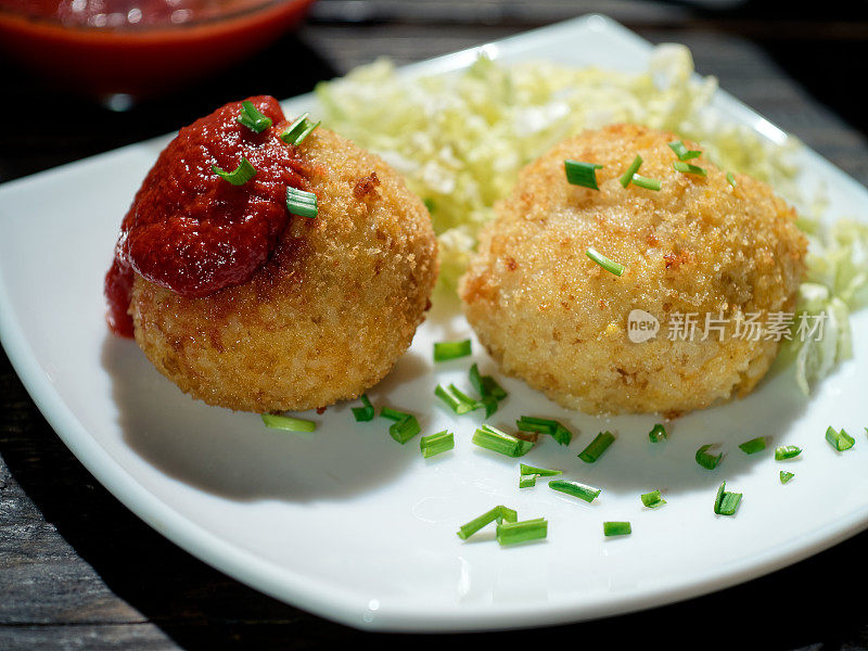 自制素食兰西尼(意式调味饭球)