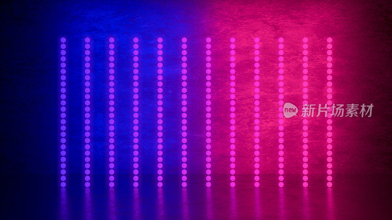 紫外氖激光发光线，光隧道，抽象三维背景