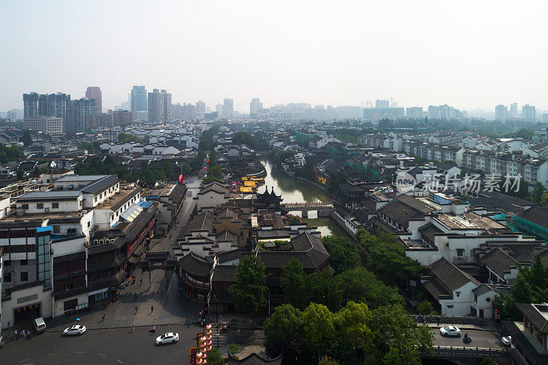 南京，中国江苏省，城市景观的高层视图