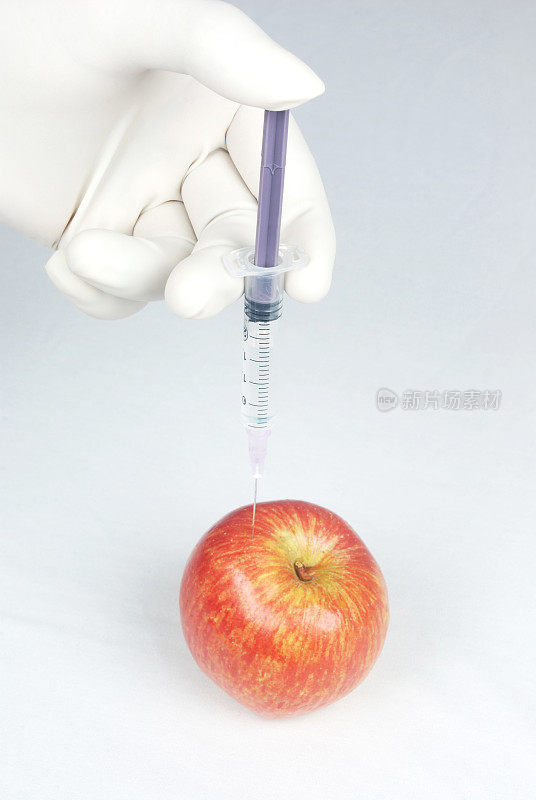 苹果和注射器