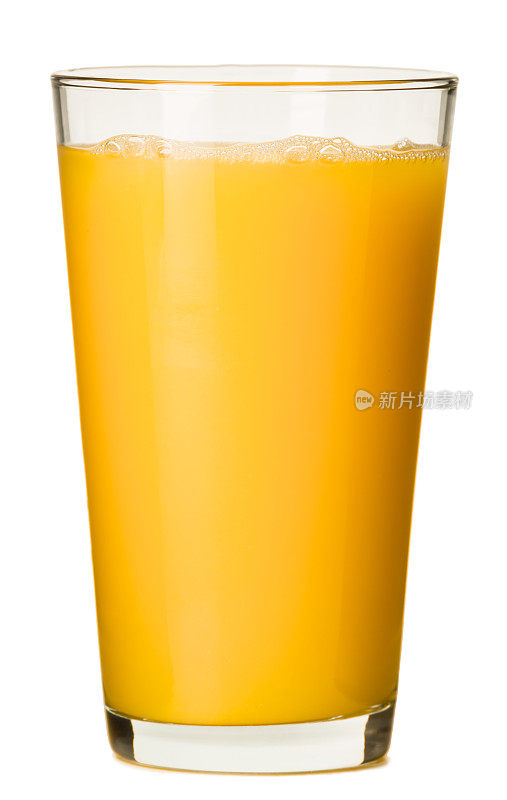 大橙汁品脱孤立在白色背景