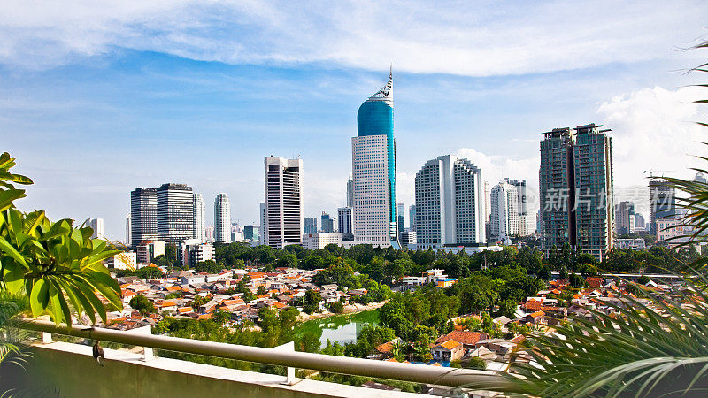 印度尼西亚首都雅加达全景城市景观