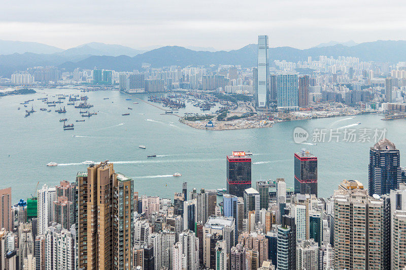 鸟瞰图的香港城市景观