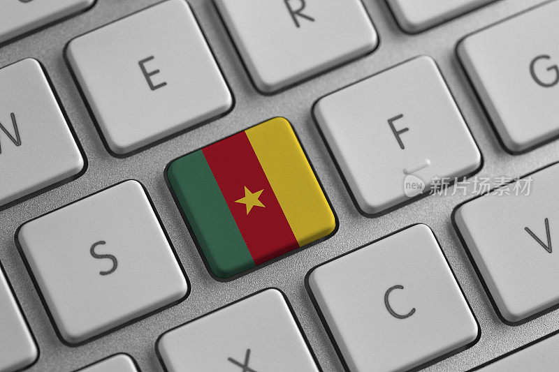 喀麦隆国旗的笔记本电脑