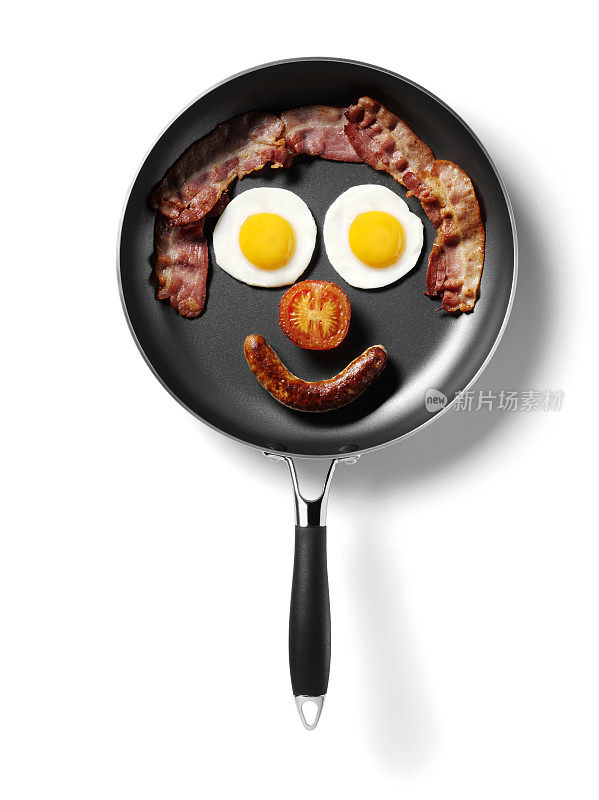 煎锅里的早餐笑脸