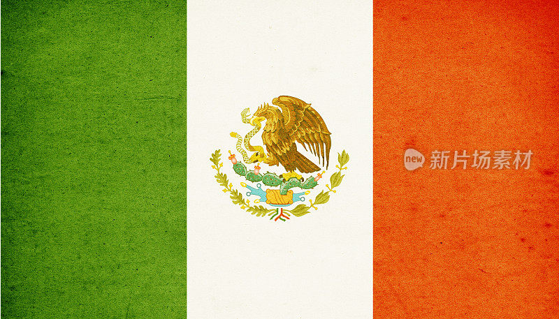墨西哥国旗特写(高解像度图像)