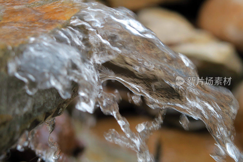 小溪流的流水-特写