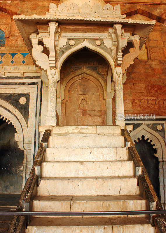 国王的座位在贾马清真寺，加德满都，中央邦，印度