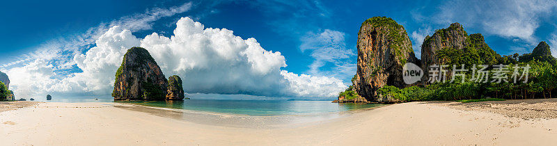 美丽的水平全景泰国海滩普拉琅