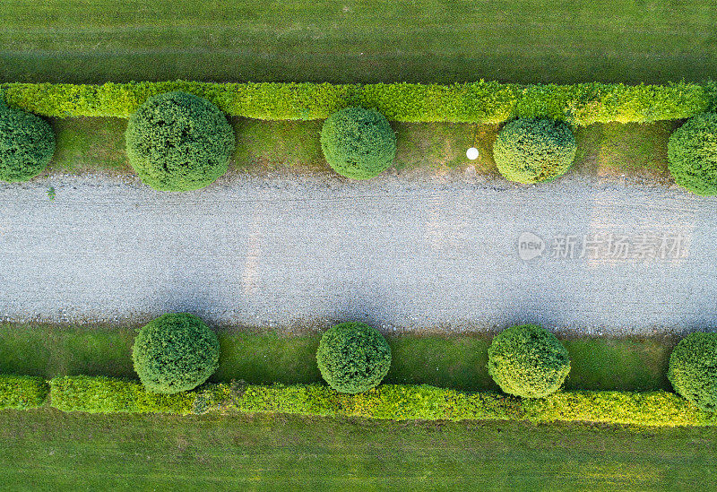 古典园林路鸟瞰图