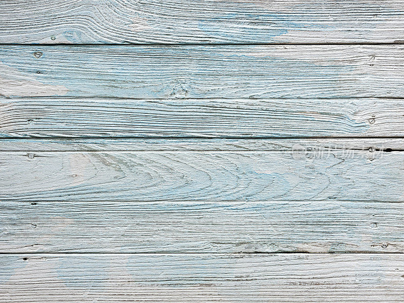 破旧，磨损，风化，老，蓝白木质柚木面板抽象背景。