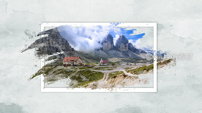 拉瓦雷多的三个山峰，白云石，意大利