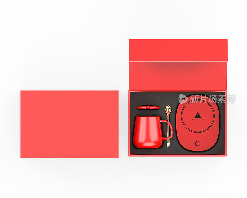 红色防水饮料咖啡杯加热器桌电加热平板。