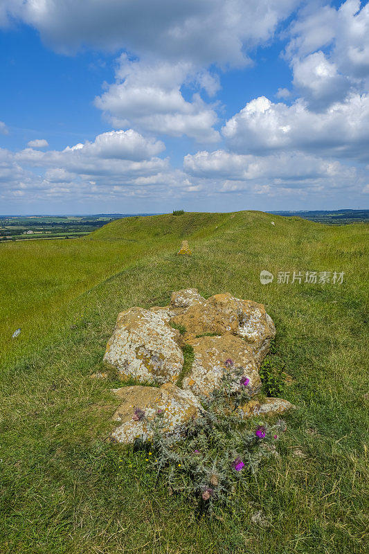 伯顿达塞特山俯瞰英国风景，英国中部的沃里克郡