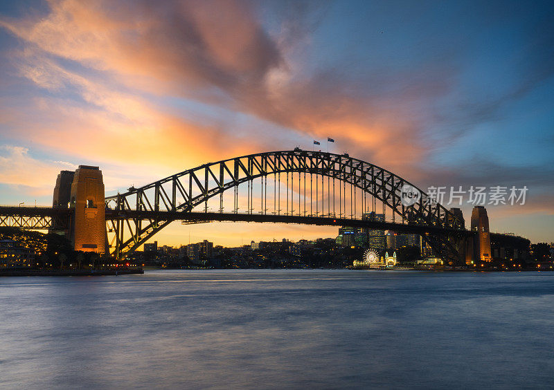 黄昏时分的悉尼海港大桥