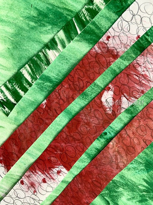 红色和绿色抽象拼贴纸