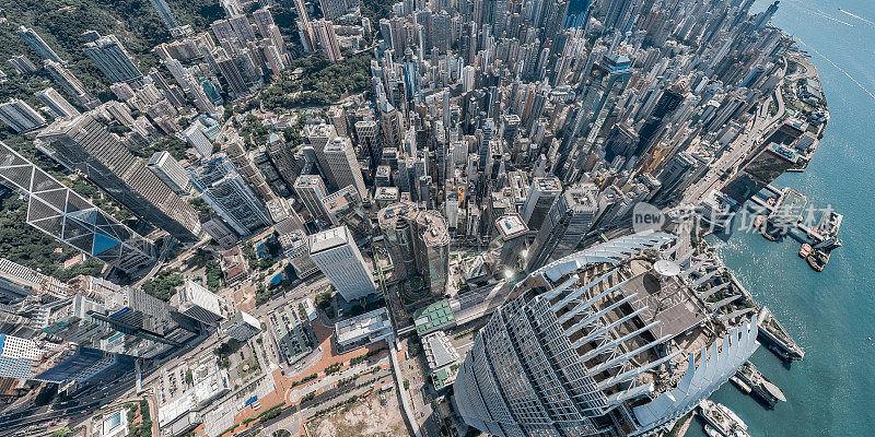 鸟瞰香港城市全景