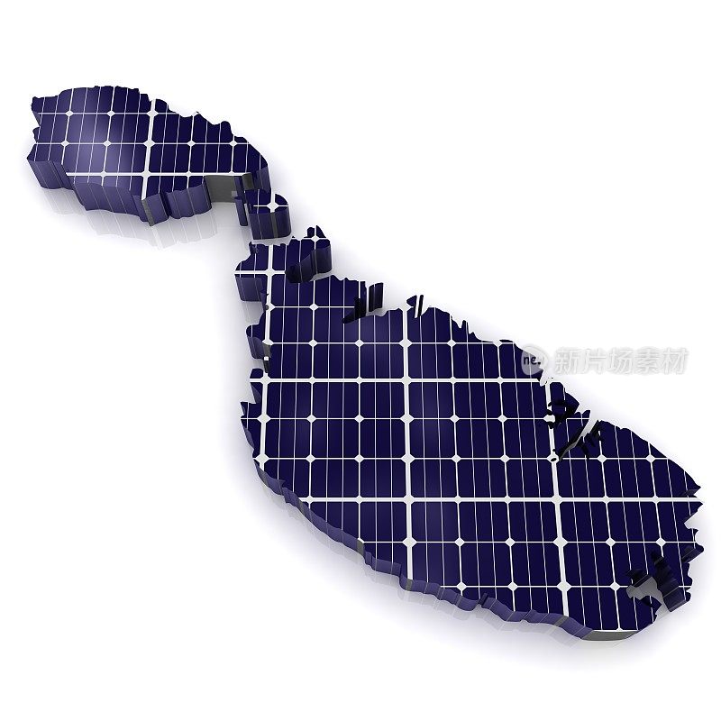 马耳他地图太阳能板可再生能源