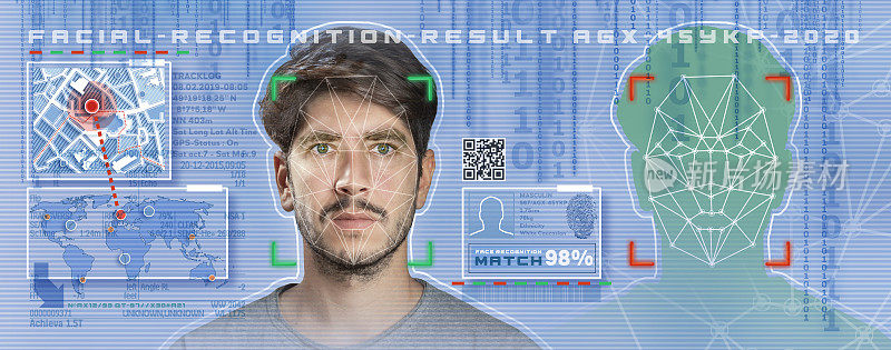 用人脸识别技术的图形用户界面概念进行身份验证
