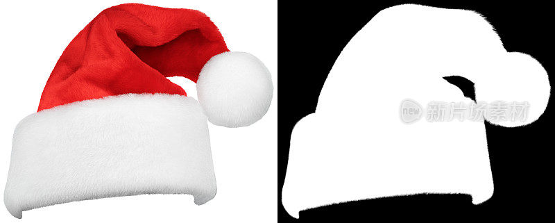 圣诞老人红色的帽子孤立在白色上