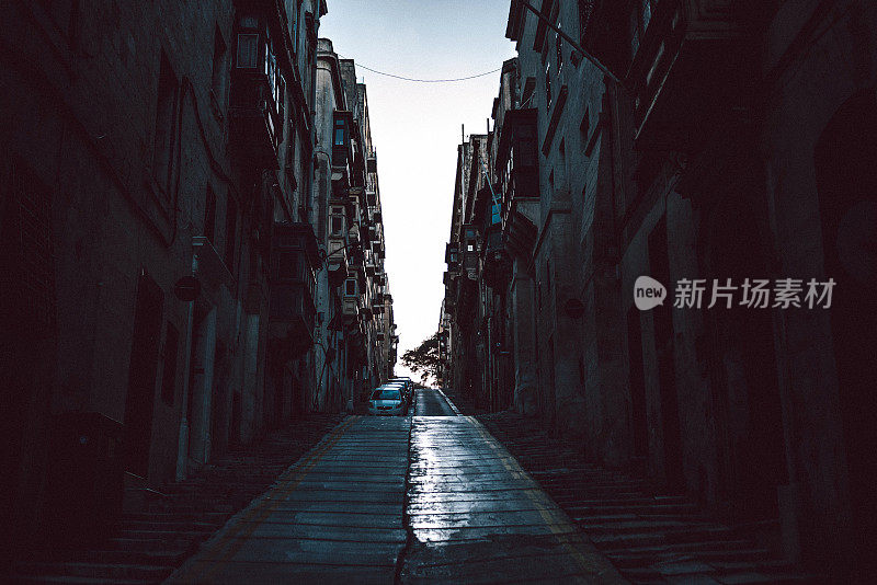 马耳他瓦莱塔的老城街道