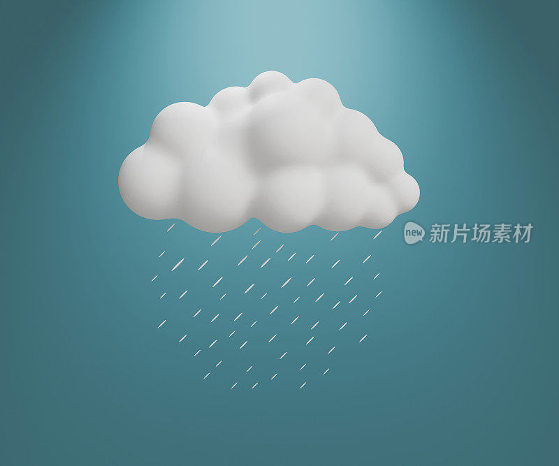 蓝天上的雨云。三维股票插图