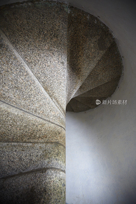 螺旋楼梯，Trezien灯塔，布列塔尼，法国