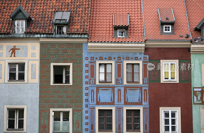 波兰波兹南老城区五颜六色的房子